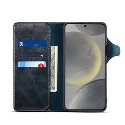 Wallet 3-kort ægte læder Samsung Galaxy S24 - Blå