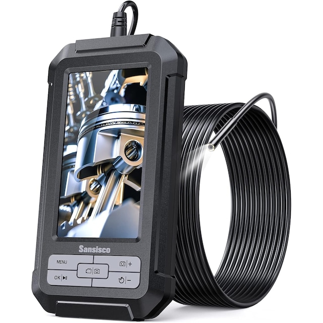 DS350 Endo-/Borescope Camera 1080P Digital Inspection Camera, 5m kabel 5,5mm IP67 4,3   LCD-skærm, 6x LED