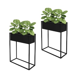 Blomsterstativ 60x25x78 cm sort metal ML-design