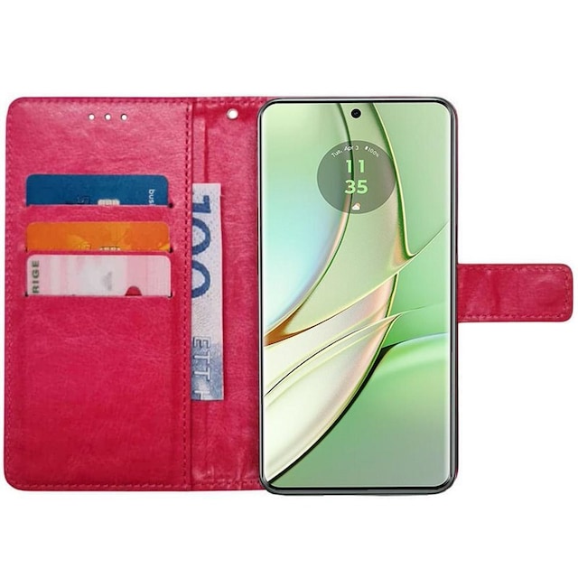 Wallet cover 3-kort Motorola Edge 40 5G - Lyserød