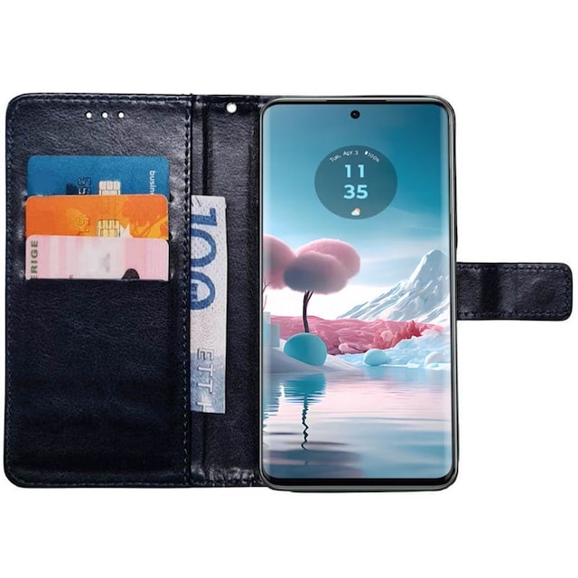 Wallet cover 3-kort Motorola Edge 40 Neo - Mørkeblå