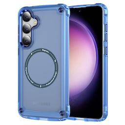 SKALO Samsung S24 Transparent TPU Magnet/Metal Cover - Blå