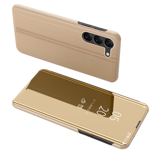 SKALO Samsung S24 Clear View Mirror Etui - Guld