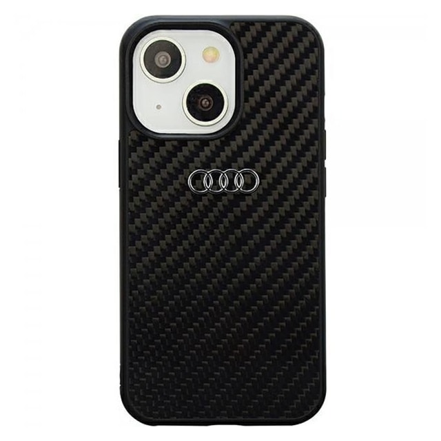 Audi iPhone 14 Cover Carbon Fiber Sort
