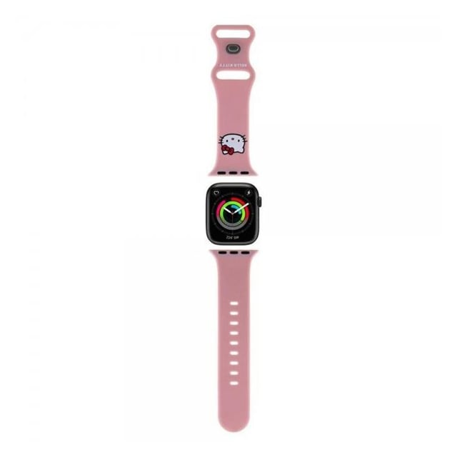 Hello Kitty Apple Watch 38/40/41mm Armbånd Liquid Silicone Lyserød