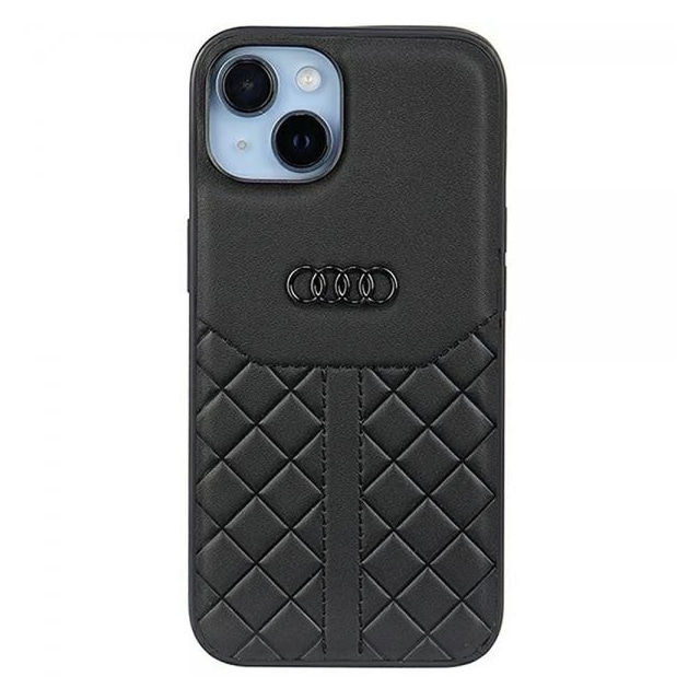 Audi iPhone 14 Cover Genuine Leather Case Sort