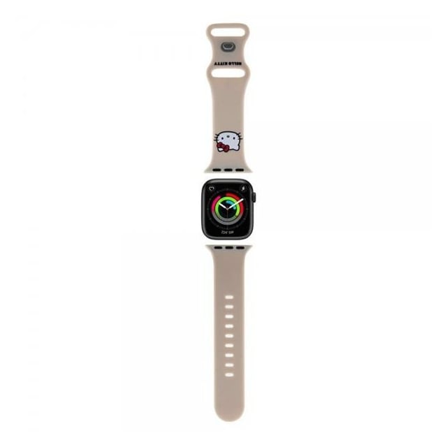 Hello Kitty Apple Watch 38/40/41mm Armbånd Liquid Silicone Beige