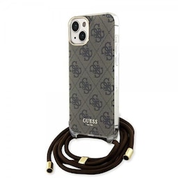 Guess iPhone 15 Cover Crossbody Cord Brun