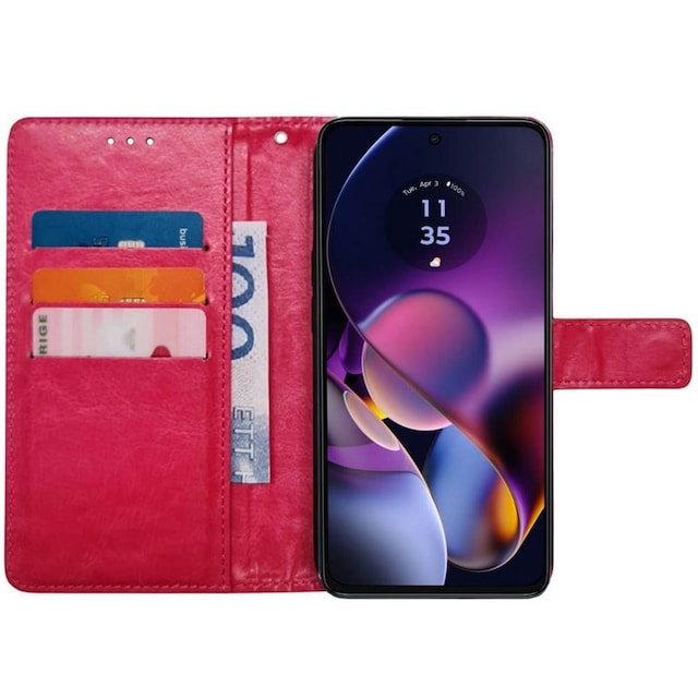 Wallet cover 3-kort Motorola Moto G54 - Lyserød