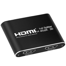 HDMI splitter 1x2 til 2 skærme 3D/4K/1080p