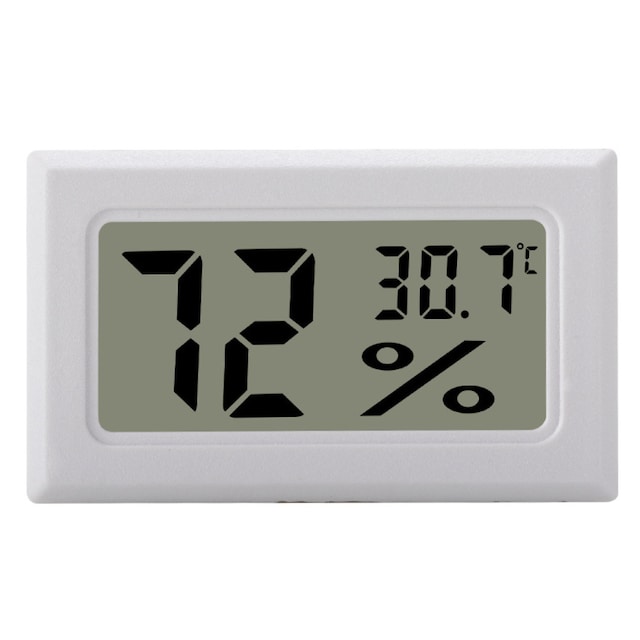 Mini LCD Hygrometer / Termometer Hvid 1-pak