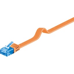 Flad netværkskabel CAT 6A, U/UTP, orange