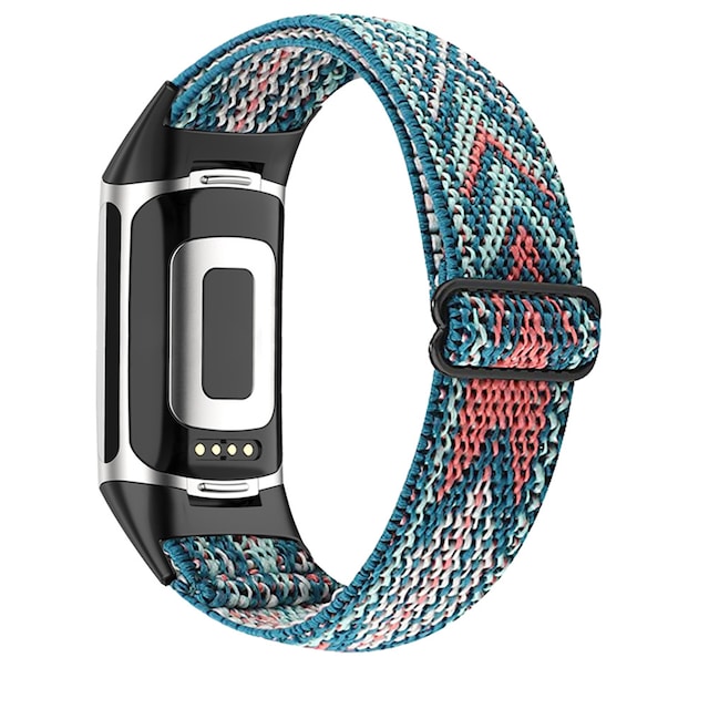 Fitbit Charge 5 armbånd med flettet mønster Blå / Orange