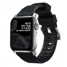NOMAD Apple Watch 42/44/45mm/Apple Watch Ultra Armbånd Rugged Band Svart Silver