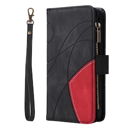 KT Wallet Case til Xiaomi Redmi 13C - Sort-Rød