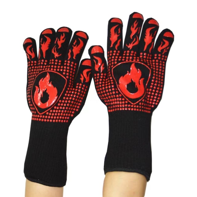 1 par højtemperaturbestandige handsker Sort