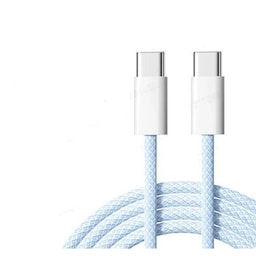 NÖRDIC 2m USB 2.0 USB-C til C-kabel til iPhone 15/15 Pro/15 Plus/15 Pro Max 2,4A 480Mbps 60W blå