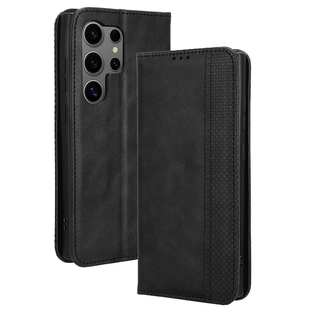 Wallet Stand Flip-telefonetui til Samsung Galaxy S24 Ultra - Sort