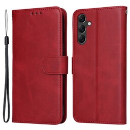 SKALO Samsung A15 5G PU-læder Pungetui - Rød