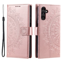 SKALO Samsung A25 5G Mandala Flip Cover - Rosa guld