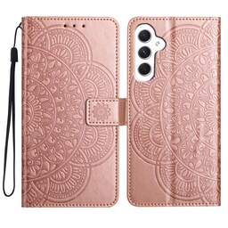 SKALO Samsung A15 5G Mandala Flip Cover - Rosa guld