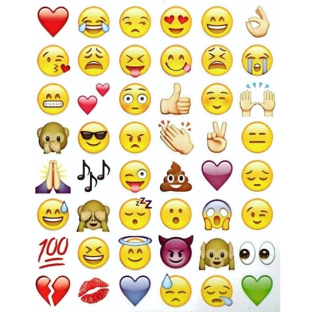 Emoji klistermærker, 19 ark med 900+ stickers