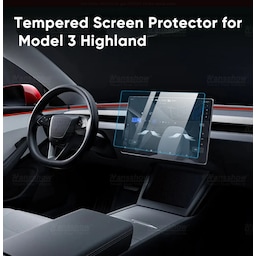 Skærmbeskytter i KLART hærdet glas til begge skærme - Tesla 3 #34:Highland#34: