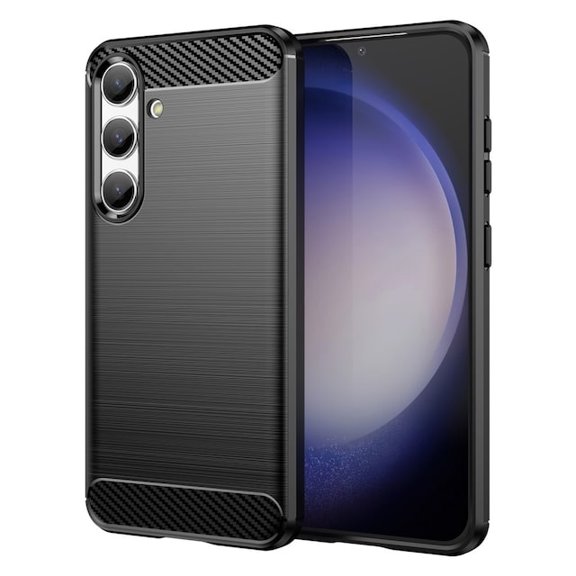 Til Samsung Galaxy S24 Cover Til Telefon TPU Carbon Fiber Texture Slim-Fit