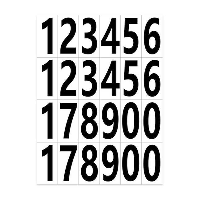 2 ark 5 x 2.5cm numeriske labelklistermærker Tal