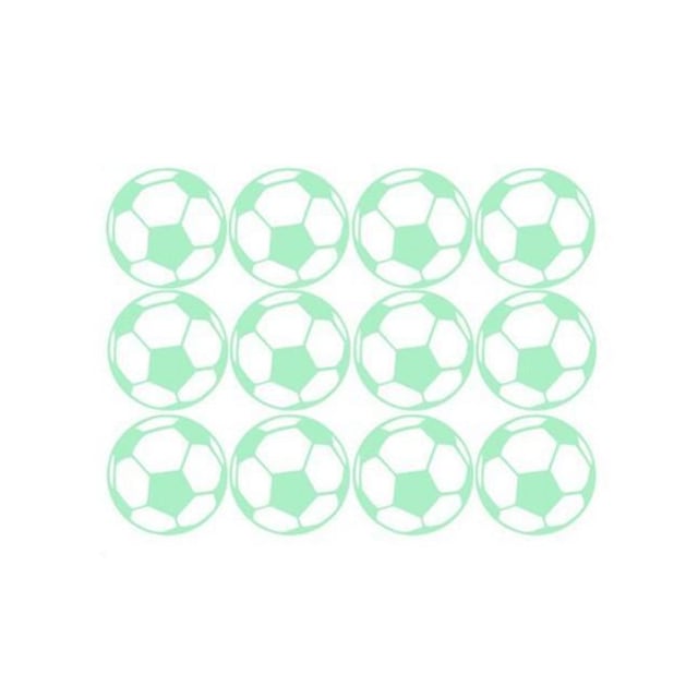 12 stk fodbold lysende klistermærker Fodboldvægmærkat til børneværelse drengesoveværelse
