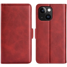 SKALO iPhone 15 Plus Premium Wallet Flip Cover - Rød
