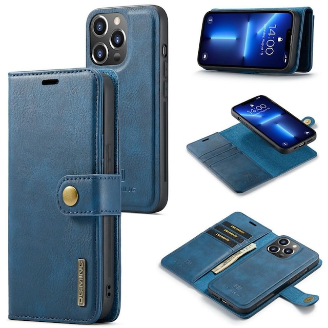 DG MING iPhone 15 Pro 2-i-1 Magnet Pungetui - Blå