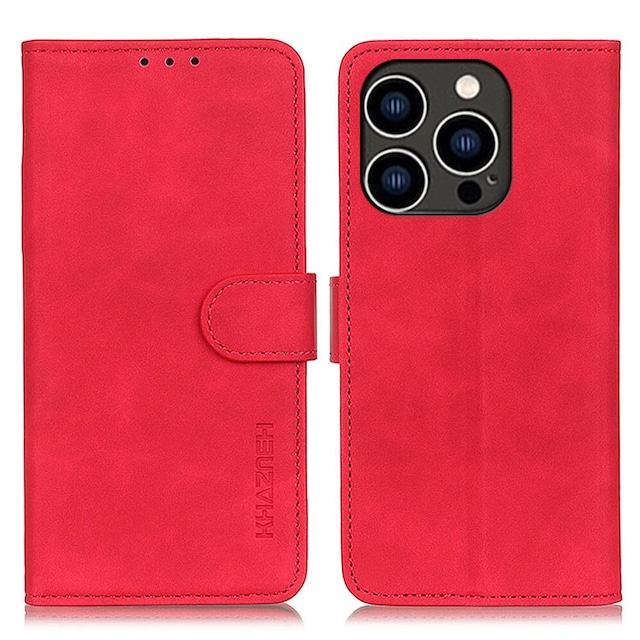 SKALO iPhone 15 Pro Max KHAZNEH Pungetui i PU-læder - Rød