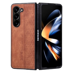 SKALO Samsung Z Fold5 AZNS PU læder Cover - Brun