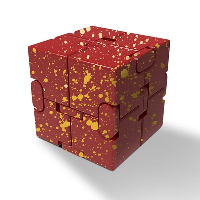 Fidget Toy Infinite Cube Stressaflastningsflipblok - rød-gul