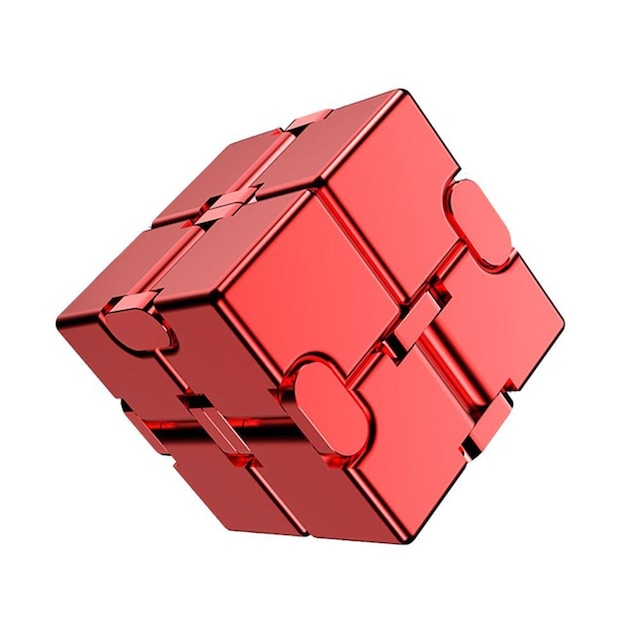 Fidget Spinner Infinite Cube Metal Stressaflastningsflipblok - Rød