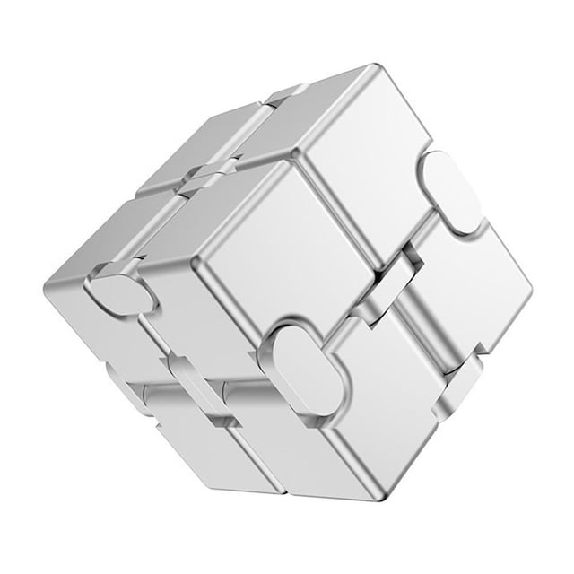 Fidget Spinner Infinite Cube Metal Stressaflastningsflipblok - Sølv