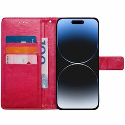 Wallet cover 3-kort Apple iPhone 15 - Lyserød