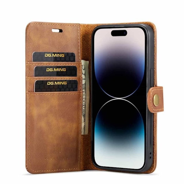 Wallet DG-Ming 2i1 Apple iPhone 15 Pro - Brun