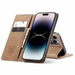 CaseMe Smart Magnet FlipCase Apple iPhone 15 Pro - Brun