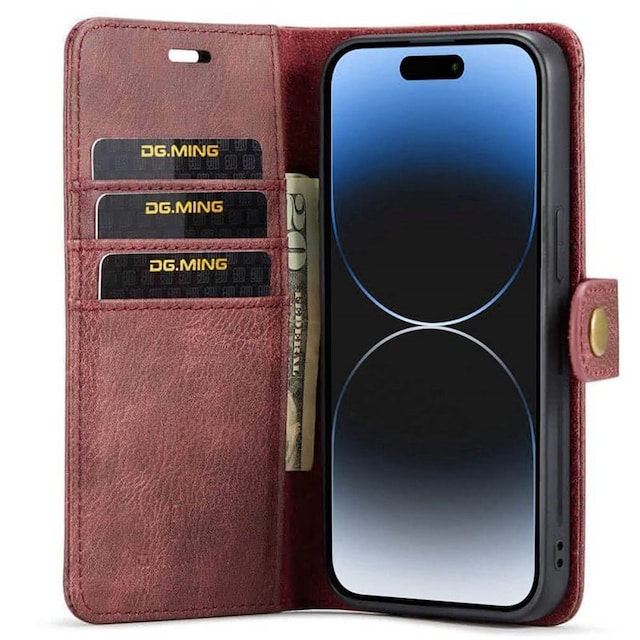 Wallet DG-Ming 2i1 Apple iPhone 15 Plus - Rød
