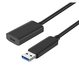 NÖRDIC aktiv 5m USB 3.2 Gen 2 SuperSpeed ​​​​10 Gbps Forlængerkabel USB-A han til USB-C hun