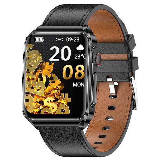 Smartwatch med EKG-hjerteovervågning/Bluetooth-opkald/Bluetooth-musik Sort