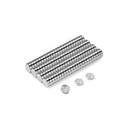 NdFeB magneter för kyl / kontor / whiteboard 100-pack Sølv D6