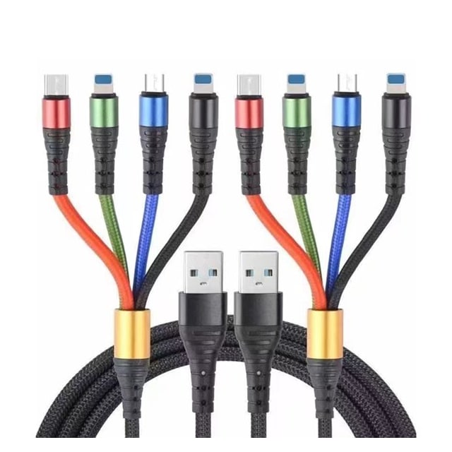 4i1 Laddkabel USB-C med Micro-USB,  USB-C och 2 lightning-uttag