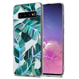 Samsung Galaxy S10 4G Etui Cover Blomster (Hvid)