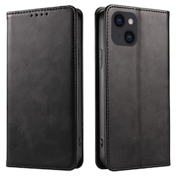 Wallet Stand Telefontaske til iPhone 15 Pro Max Cell Cell Cover - Sort
