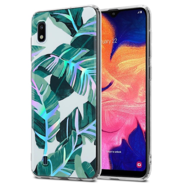 Samsung Galaxy A10 / M10 Etui Cover Blomster (Hvid)