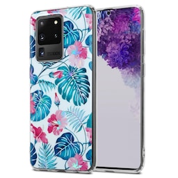 Samsung Galaxy S20 ULTRA Etui Cover Blomster (Hvid)
