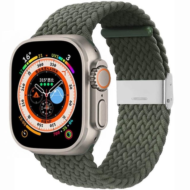Flettet Urrem Apple Watch Ultra (49mm) - Army